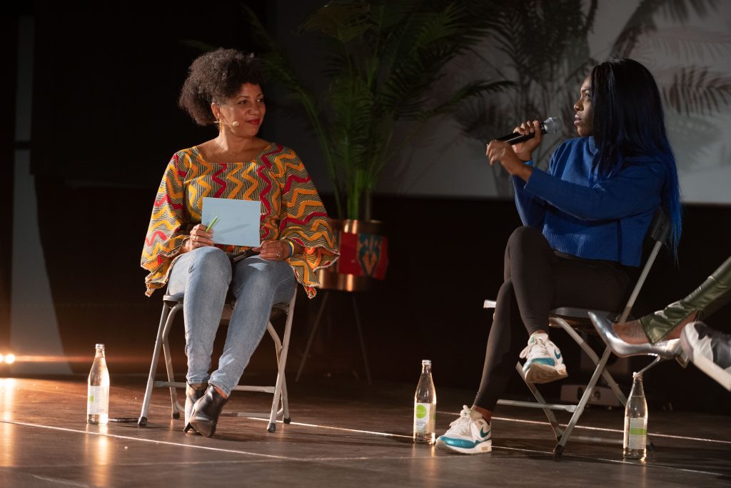 Freak de l’Afrique: »Afro x Beats x Berlin« (Miriam Camara, Bella Garcia) / Talk @ Kino in der Kulturbrauerei – Photo: Camille Blake