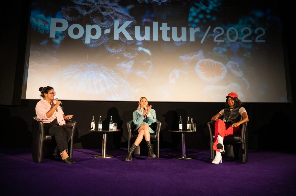 »About Writing II« (Aida Baghernejad, JJ Weihl, Nuha Ruby Ra) / Talk @ Kino in der Kulturbrauerei – Photo: Käthe deKoe